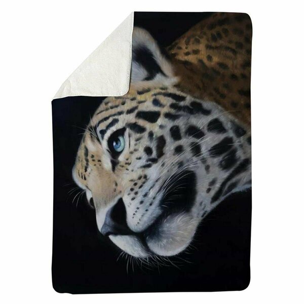 Begin Home Decor 60 x 80 in. Realistic Leopard Face-Sherpa Fleece Blanket 5545-6080-AN417